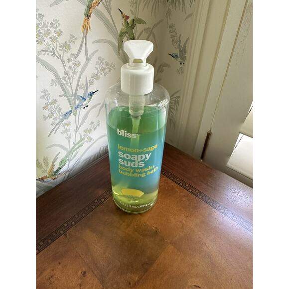 BLISS LEMON + SAGE SOAPY SUDS BUBBLING BATH BODY WASH 16 OZ shower gel - Picture 1 of 5